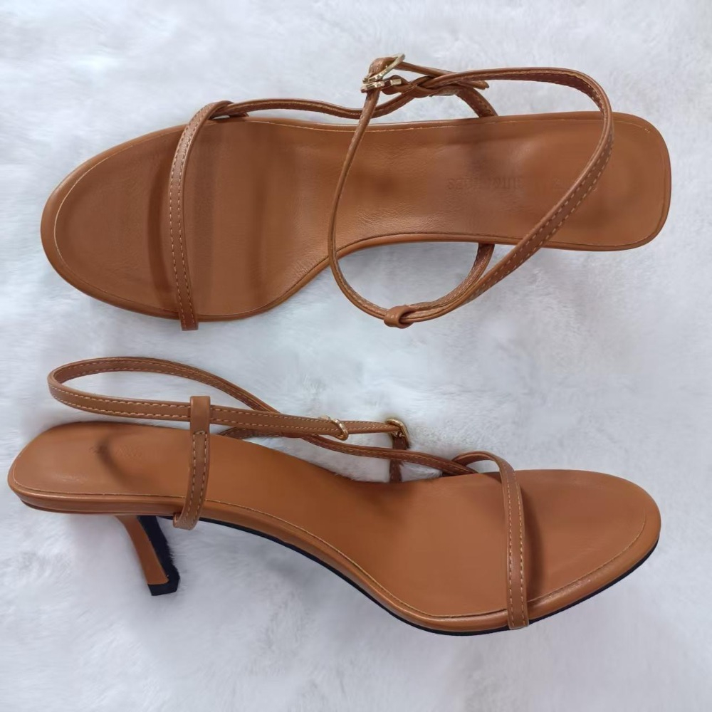 Leather Work Heels - Sommer-Sandalen für Damen, neu, mit einem