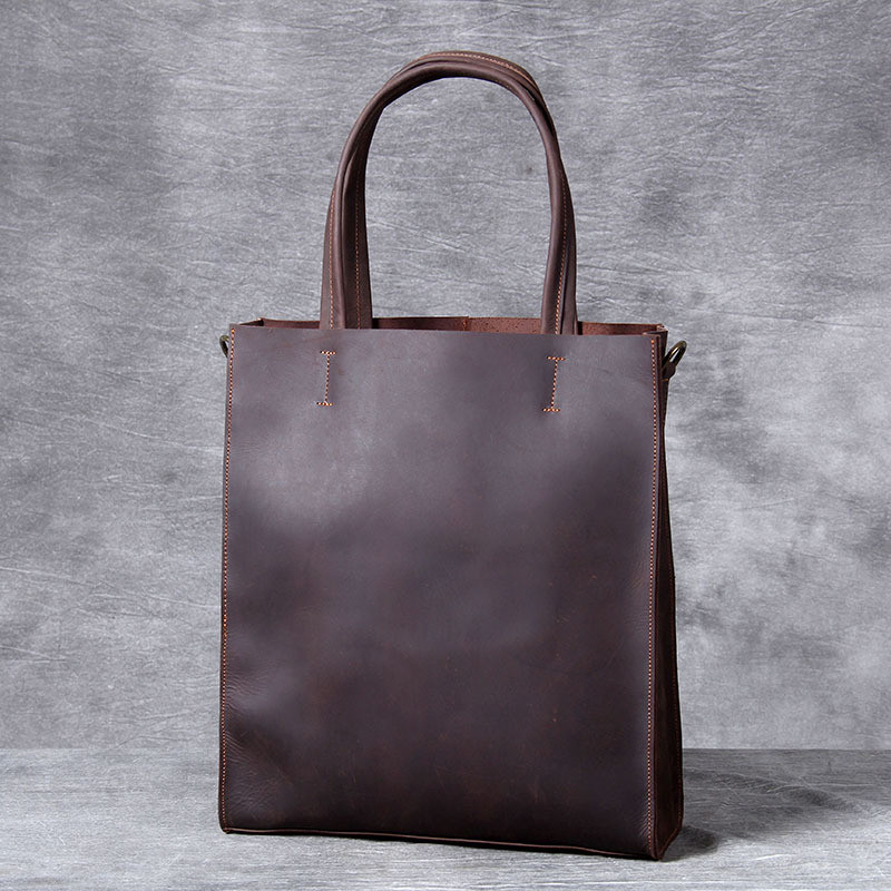 Leather Work Bag Laptop - Vintage echtes Leder Herren Handtasche einfache