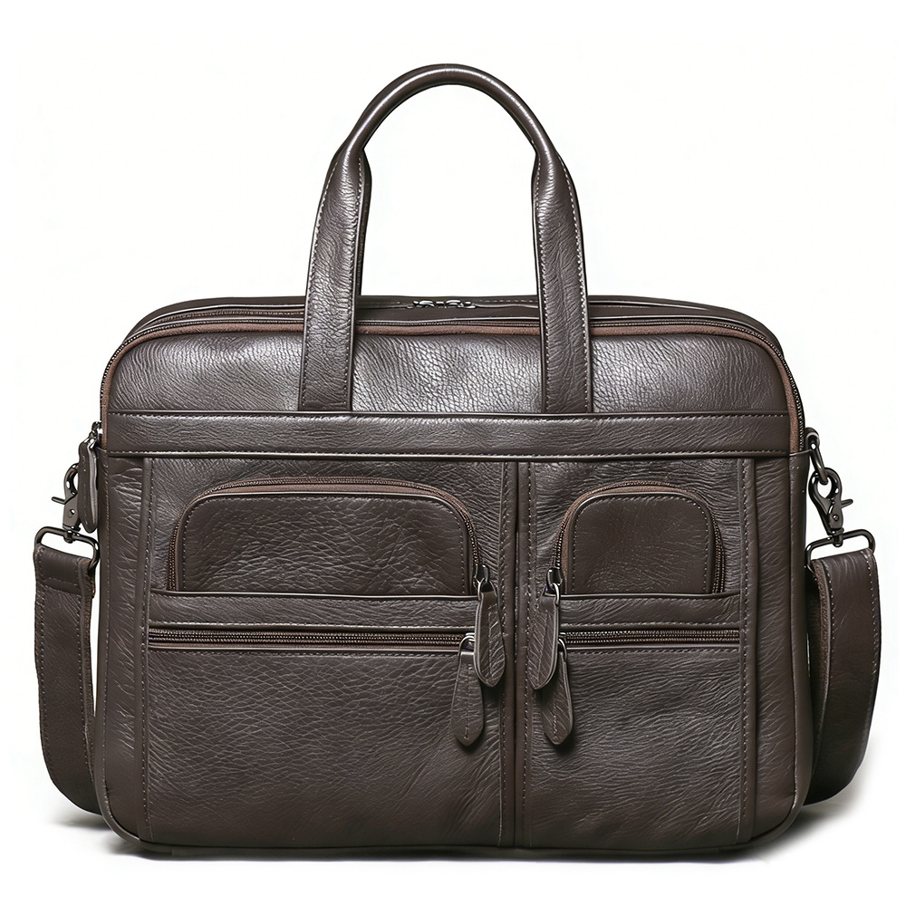 Leather Work Bag Laptop - Herren Echtleder-Aktentasche, Business-Handtasche Laptoptasche, Schulter-Umhängetasche für