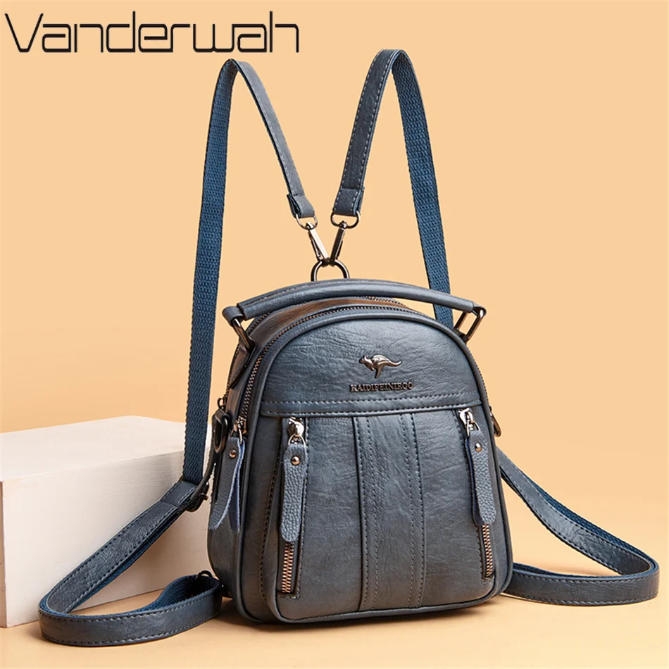 Leather Work Backpack - 4-in-1-Lederrucksäcke, multifunktionale weibliche Umhängetasche, modischer Damen-kleiner
