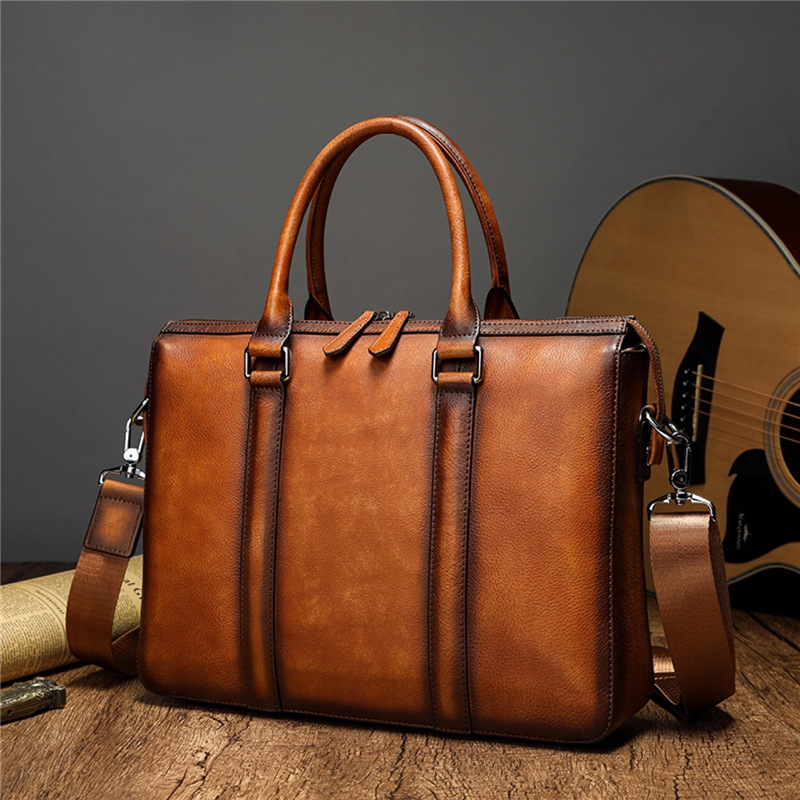 Leather Work Bag Laptop - YETTIES Business-Aktentasche aus hochwertigem Leder |
