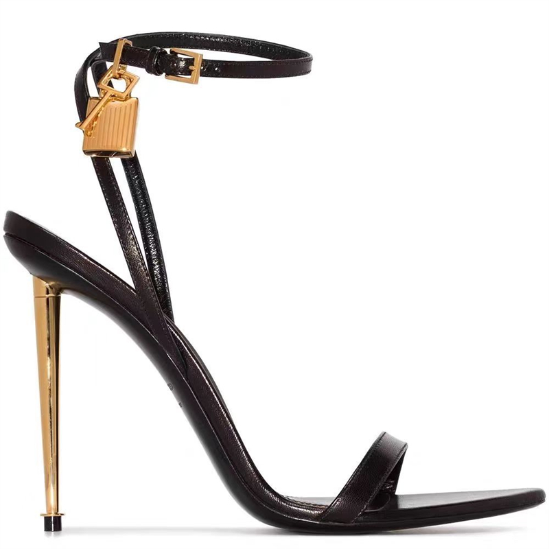 Leather Work Heels - Schnalle Einfarbig Key Lock Dekoration Frauen