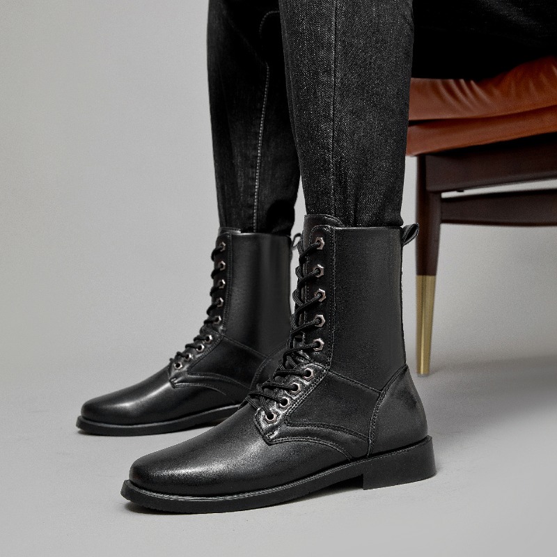 Leather Work Boots - Hochwertige Lederstiefel Outdoor Taktische Kampfstiefel Herren