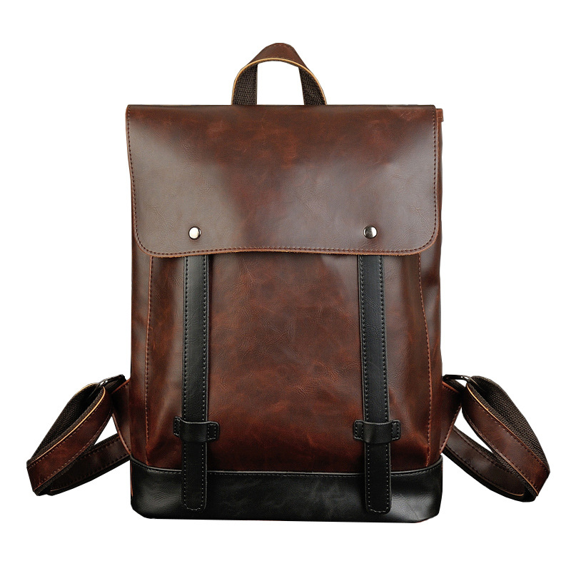 Leather Work Rucksack Mens - GOYN Herren-Rucksack aus Vintage-Leder, 14-Zoll-Laptop-Rucksack, große