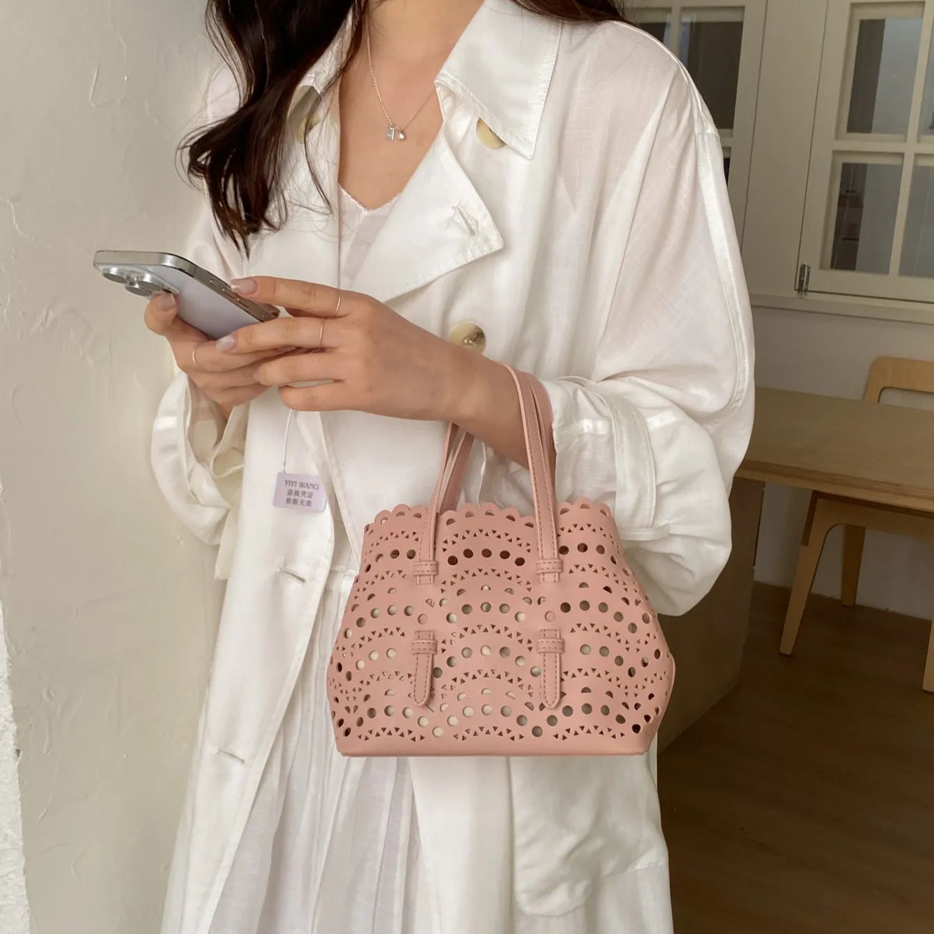 Leather Work Handbags For Women - Rote, hohle, bedruckte Umhängetasche im koreanischen