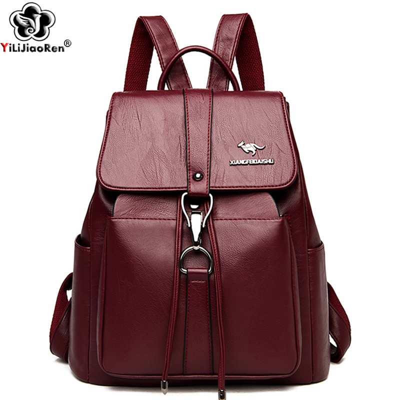 Leather Work Backpack - Anti Diebstahl Rucksack Frauen Schulter Tasche