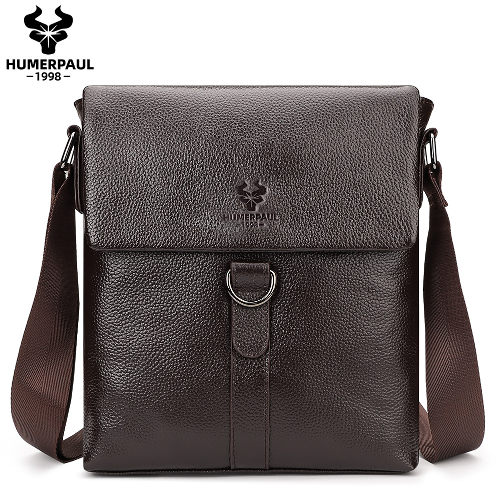 Leather Work Bag Men - HUMERPAUL 2023 Neue Mode Männer Taschen