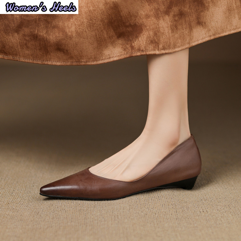 Leatherwork In French - Französische Elegante Schuhe mit Niedrigem Absatz,