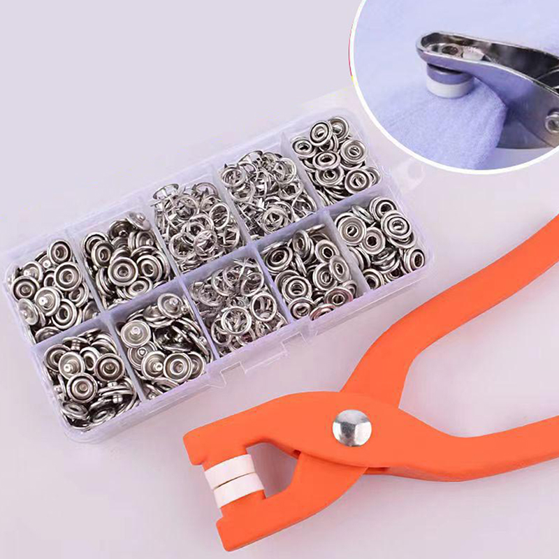 Snap Fastener Setter - 50 Stück Metall-Druckknöpfe mit Fünf-Klauen-Verschluss, Nähwerkzeug