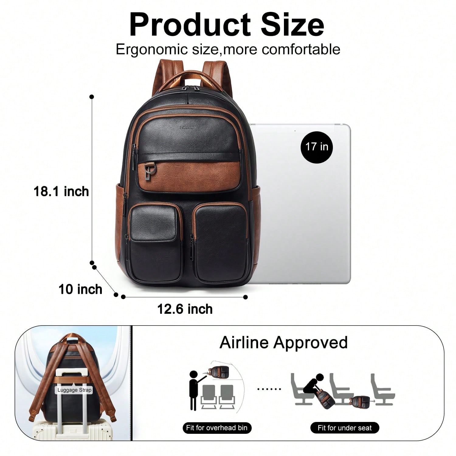 LATMAP Veganer Leder-Rucksack  – Leather Work Bag Laptop Bewertung und Preis