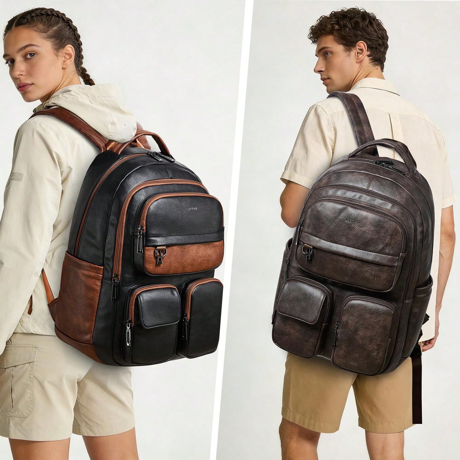 LATMAP Veganer Leder-Rucksack  – Leather Work Bag Laptop Bewertung und Preis