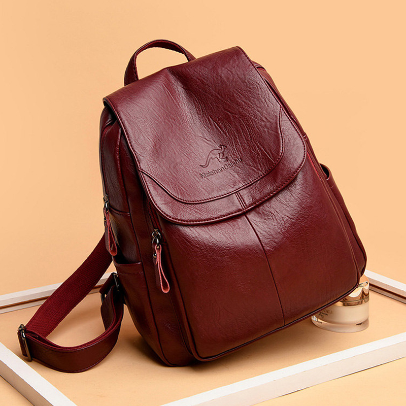 9-farbige Damen-Rucksäcke aus  – Leather Work Backpack Bewertung und Preis