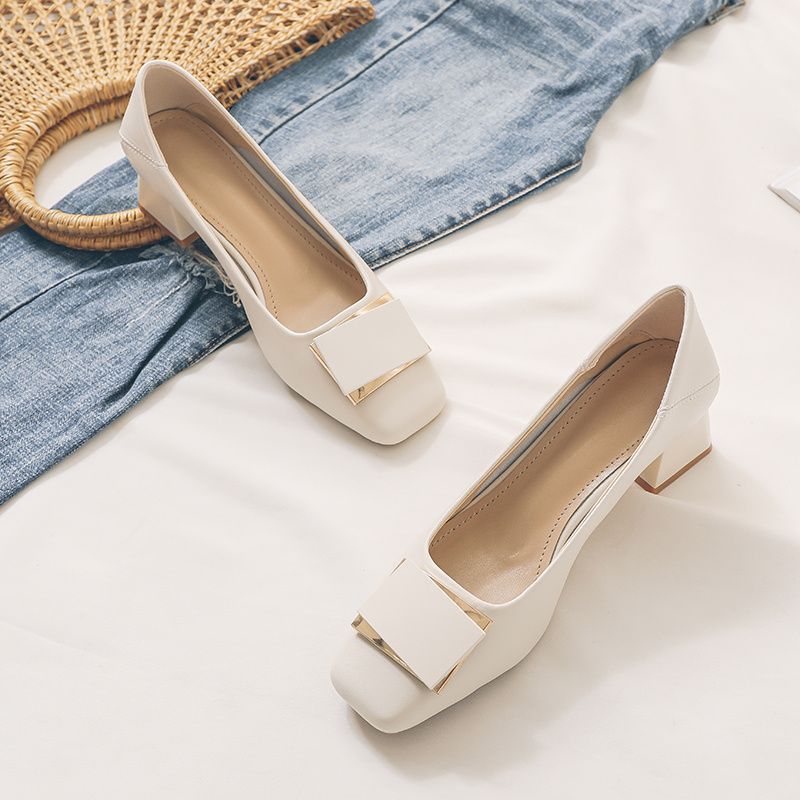 Französische Pumps mit klobige – Leatherwork In French Bewertung und Preis