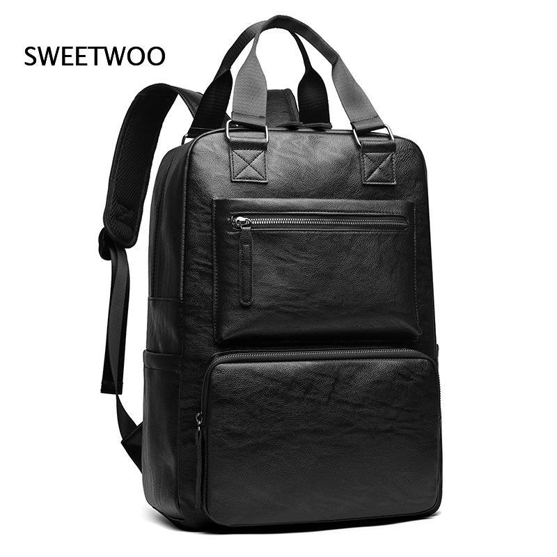Herren Kunstleder Laptop-Rucks – Leather Work Rucksack Mens Bewertung und Preis
