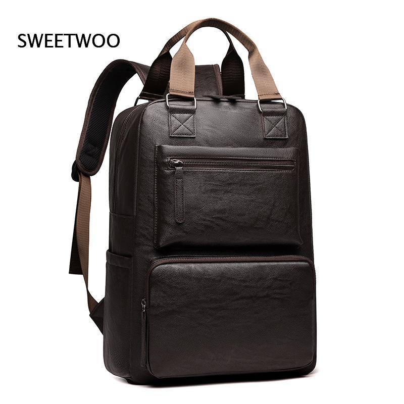Herren Kunstleder Laptop-Rucks – Leather Work Rucksack Mens Bewertung und Preis