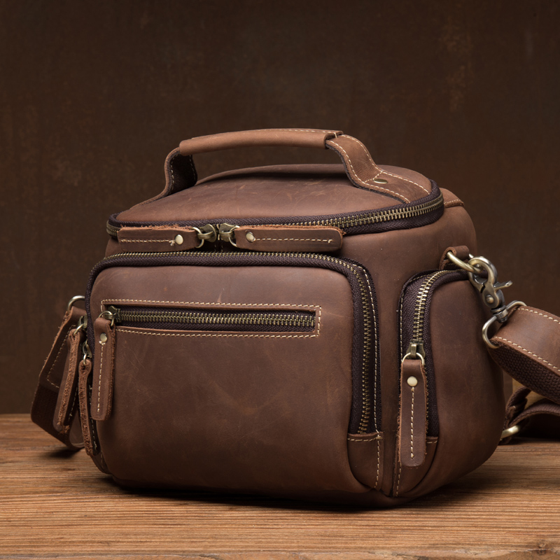 Verrückte Pferd Leder handgema – Leather Work Bag Men Bewertung und Preis