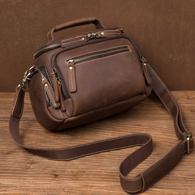 Verrückte Pferd Leder handgema – Leather Work Bag Men Bewertung und Preis