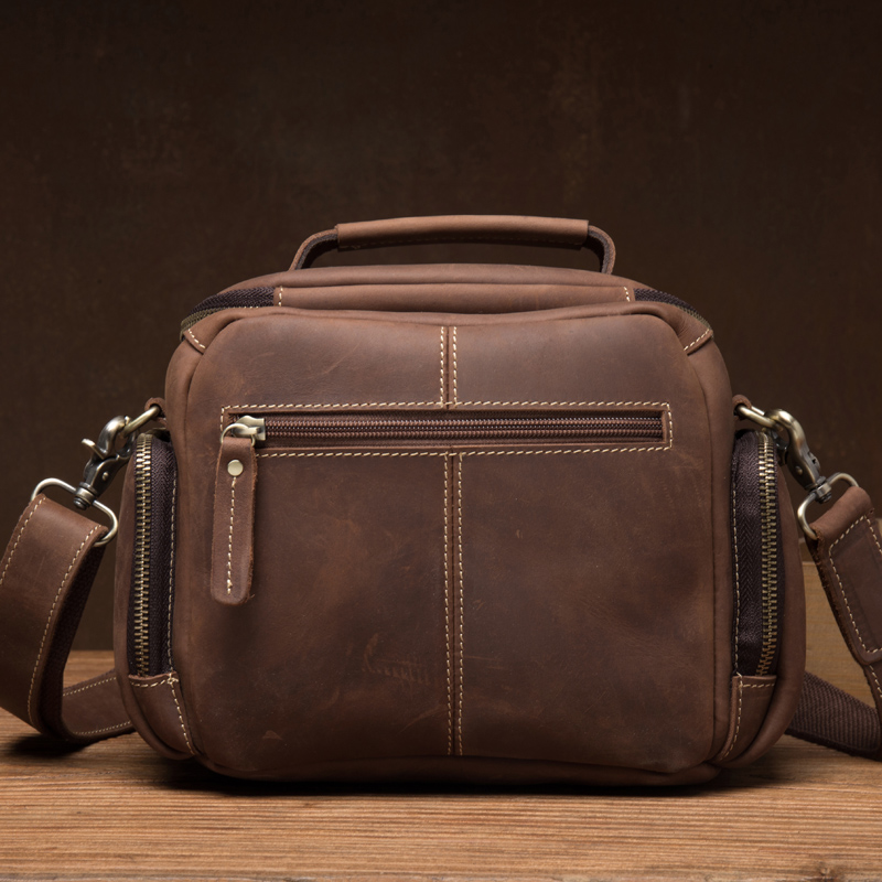 Verrückte Pferd Leder handgema – Leather Work Bag Men Bewertung und Preis