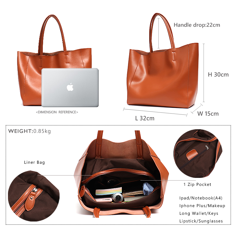 Minimalistische große Tragetas – Leather Work Handbags For Women Bewertung und Preis