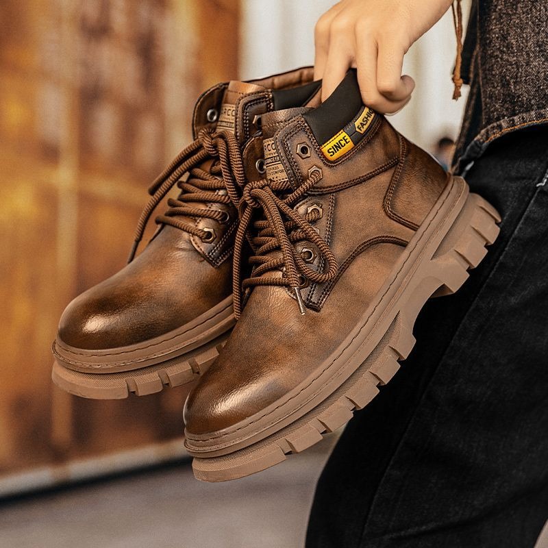 Vintage Männer Plattform Stief – Leather Work Boots Bewertung und Preis