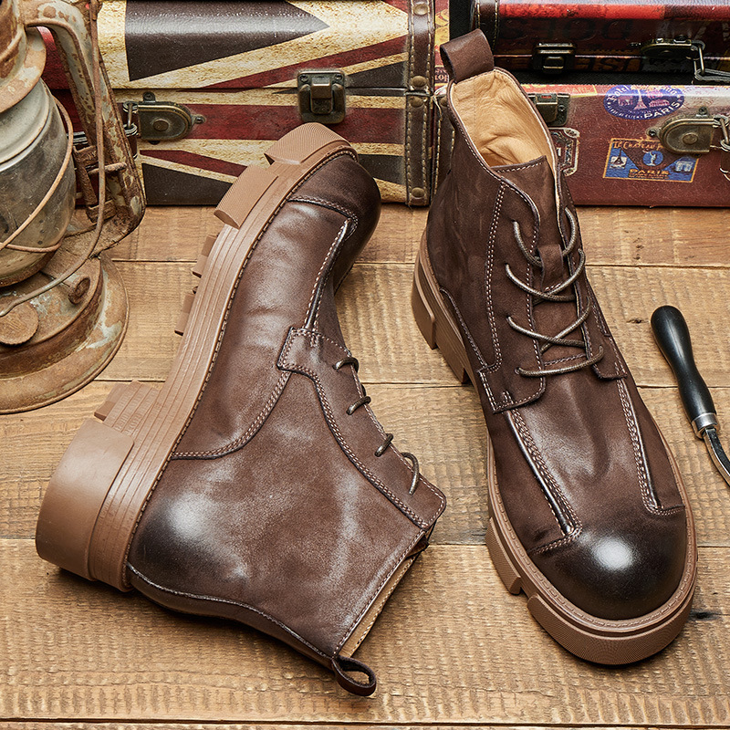 Herren-Kampfstiefel im britisc – Leather Work Boots Bewertung und Preis