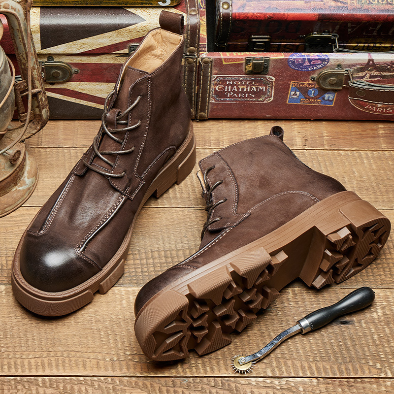 Herren-Kampfstiefel im britisc – Leather Work Boots Bewertung und Preis