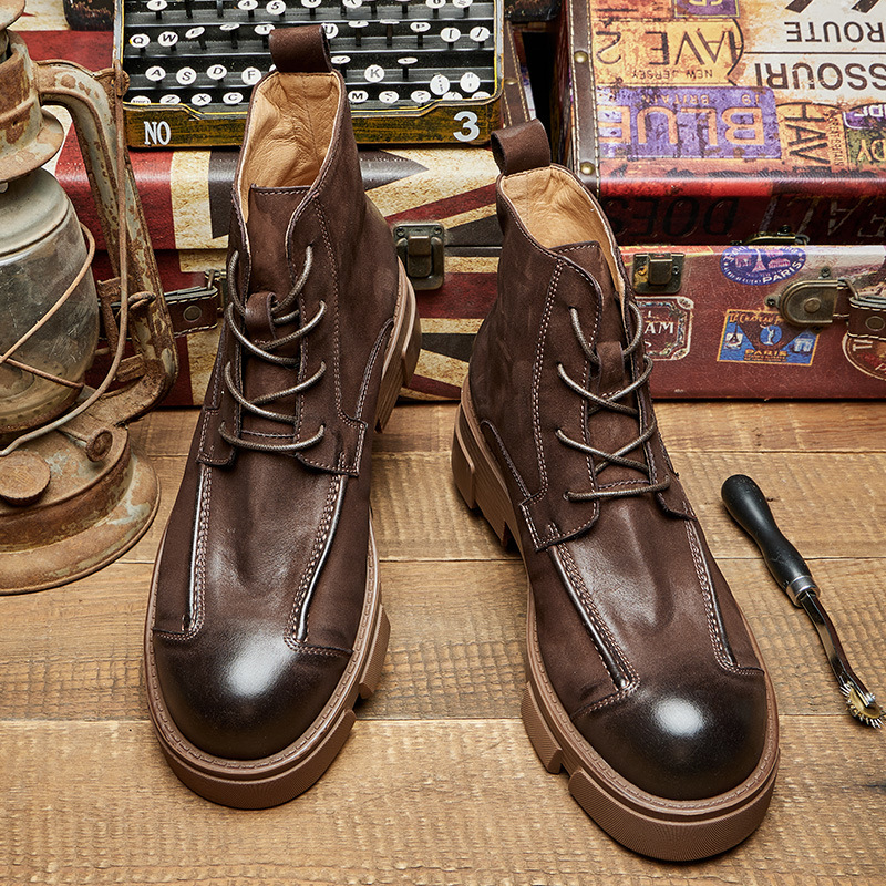 Herren-Kampfstiefel im britisc – Leather Work Boots Bewertung und Preis