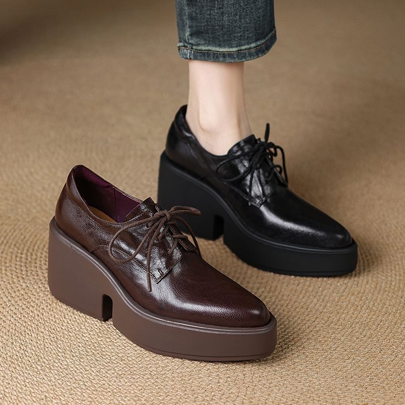 Damen-Plateau-Loafer aus weich – Leatherwork In French Bewertung und Preis