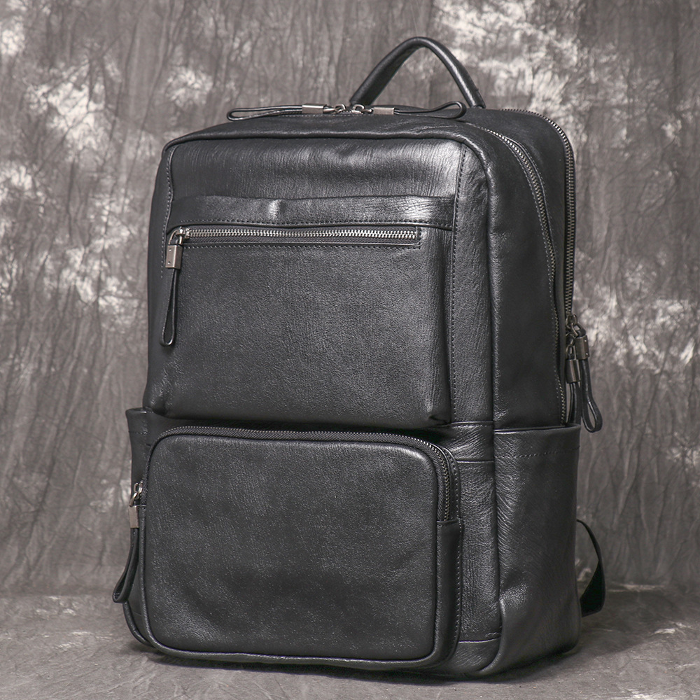 Schwarzer Rucksack aus echtem  – Leather Work Rucksack Mens Bewertung und Preis