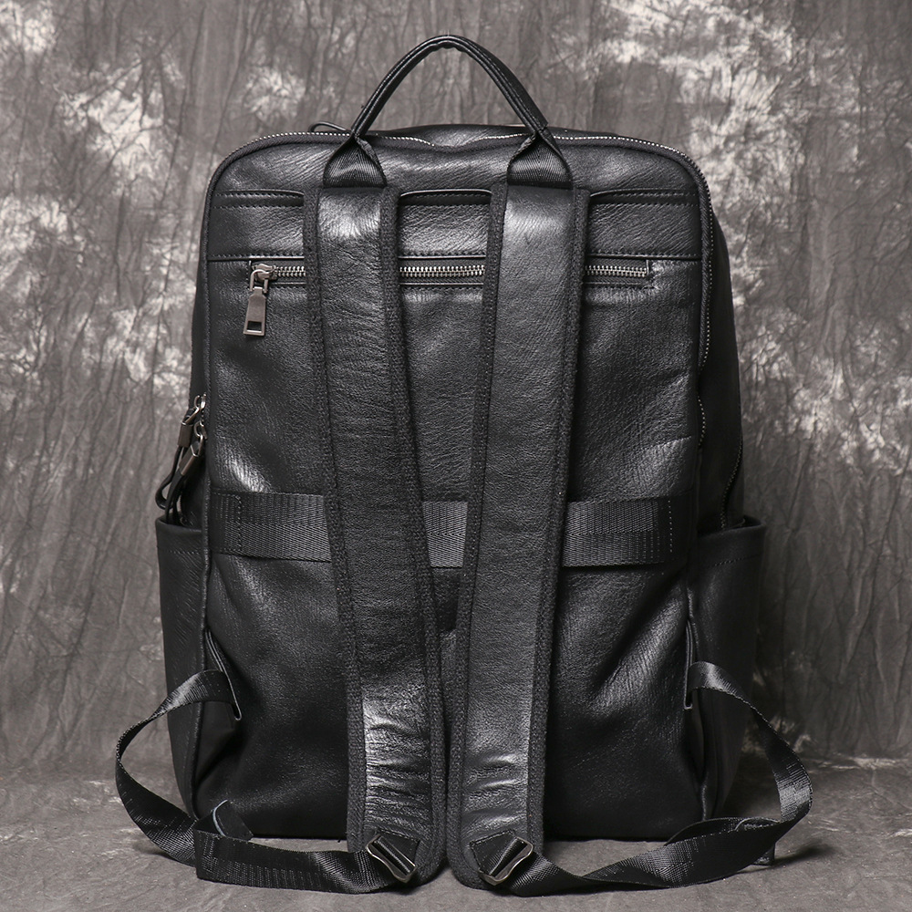 Schwarzer Rucksack aus echtem  – Leather Work Rucksack Mens Bewertung und Preis