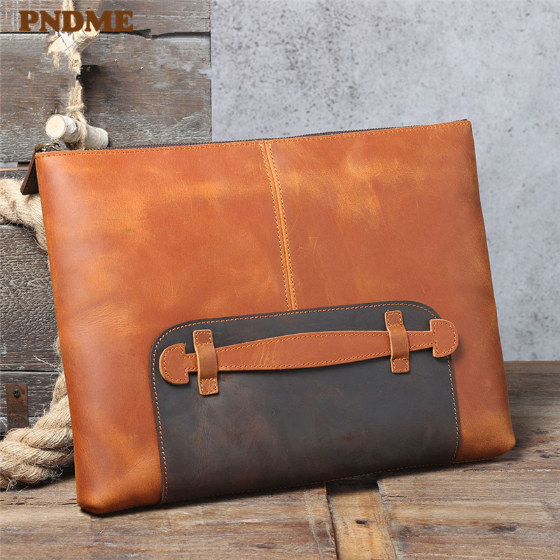 Vintage handgefertigte Herren- – Leather Work Bag Laptop Bewertung und Preis