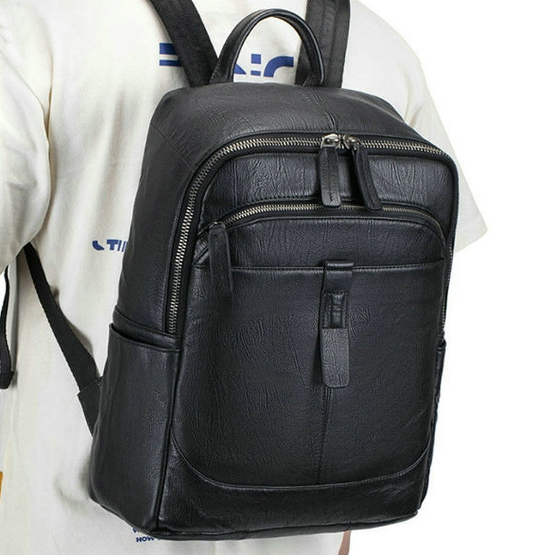 Schwarzer Herren-Rucksack aus  – Leather Work Rucksack Mens Bewertung und Preis