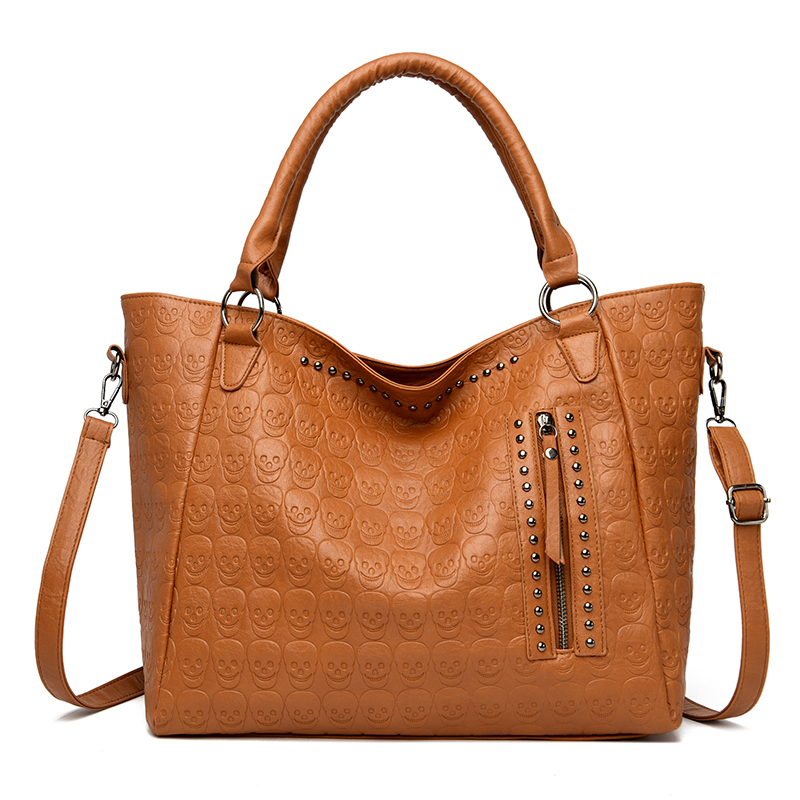 Punk-Totenkopf-Umhängetasche a – Leather Work Handbags For Women Bewertung und Preis