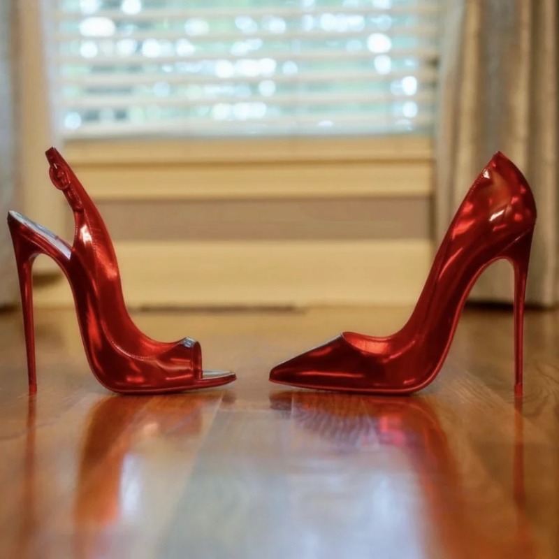 Fischmaul-Sandalen mit offener – Leather Work Heels Bewertung und Preis