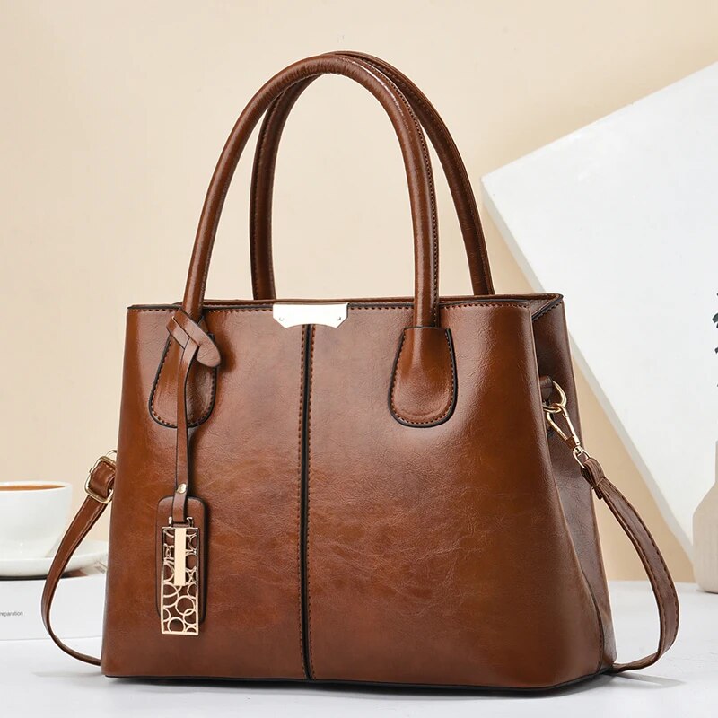 Retro einfarbige Handtaschen f – Leather Work Handbags For Women Bewertung und Preis
