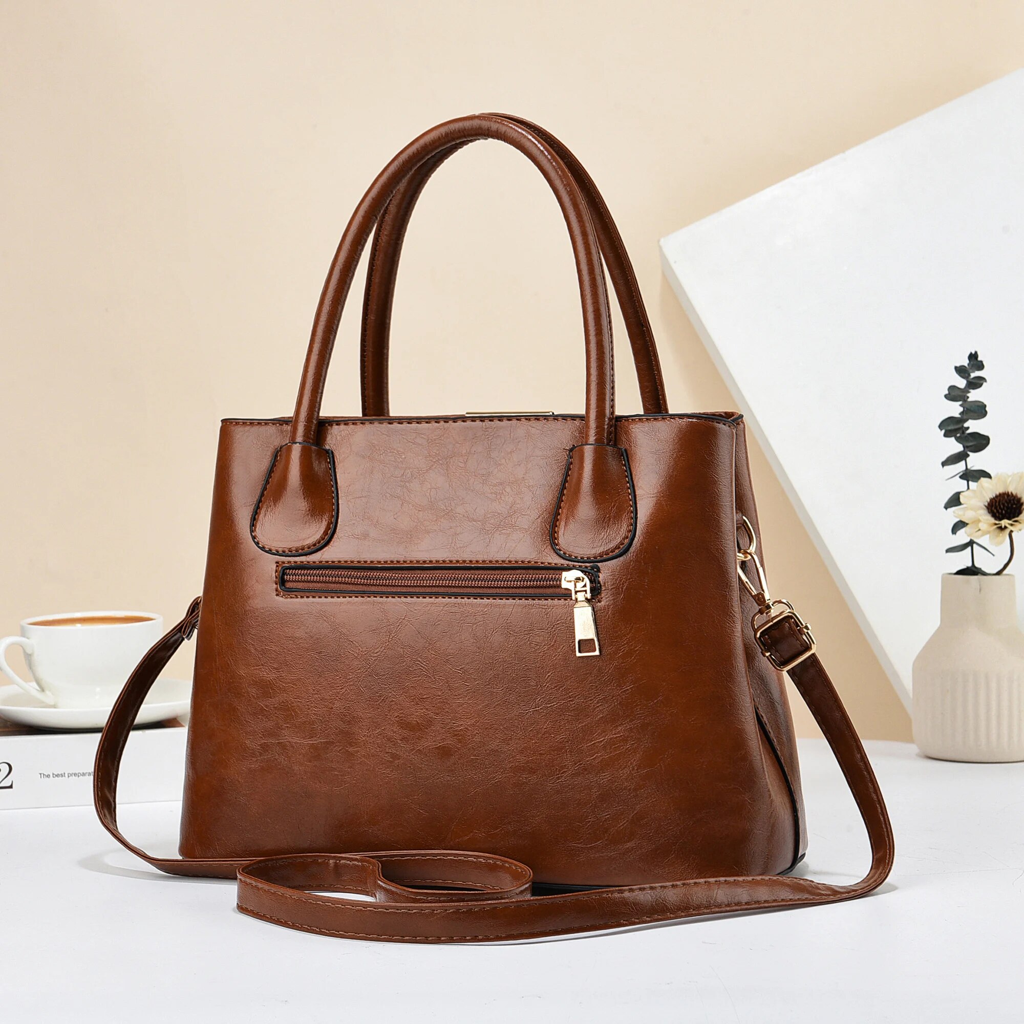 Retro einfarbige Handtaschen f – Leather Work Handbags For Women Bewertung und Preis