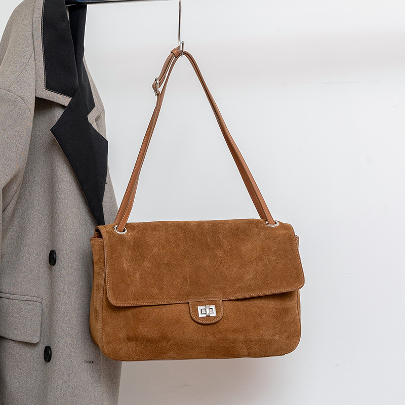 Echte Wildleder-Schultertasche – Leather Work Handbags For Women Bewertung und Preis